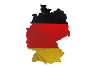 Fototapeta premium 3D map of Germany. Map of Germany land border