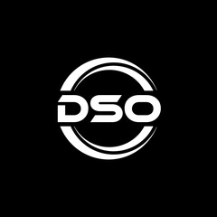 DSO letter logo design with black background in illustrator, vector logo modern alphabet font overlap style. calligraphy designs for logo, Poster, Invitation, etc.