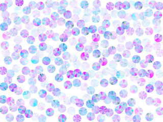 Purple foil confetti scatter vector illustration. Luxury shiny tinsel elements party glitter flatlay. Christmas confetti placer sparkling pattern.