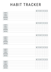 Black and white Habit Tracker