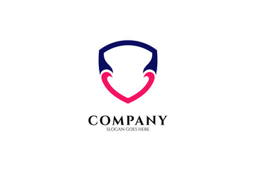 Simple minimal shield frame logo