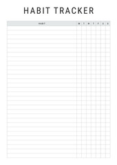 a4 size habit tracker planner