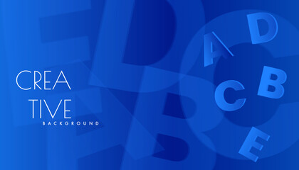 Modern shape blue alfabhet abstract background elegant design