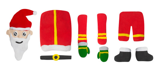 object of santaclaus made from plasticine for graphic designer use