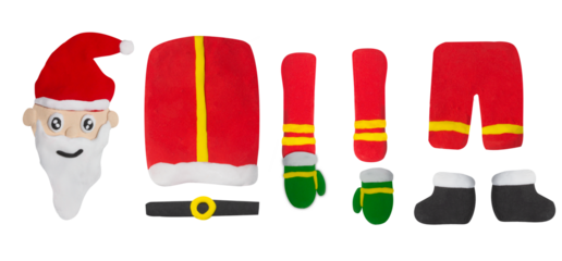 object of santaclaus made from plasticine for graphic designer use