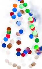 Bokeh from an electric garland. Transparent background.