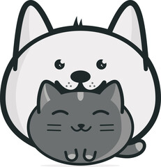 cartoon illustration logo illustration logo animal logo design cat dog