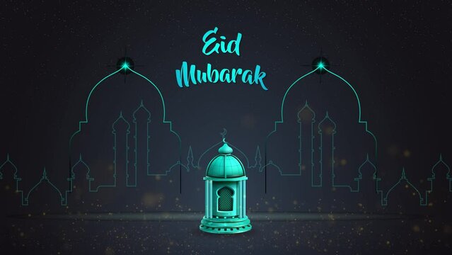 Eid Mubarak Islamic design concept,  Abstract background animation 4K, Eid-Al-Adha and Eid-Al Fitr Happy holiday