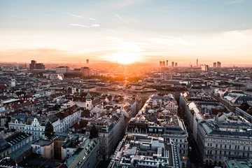  Aerial Drone Photo - Sunrise over Vienna, Austria © nick