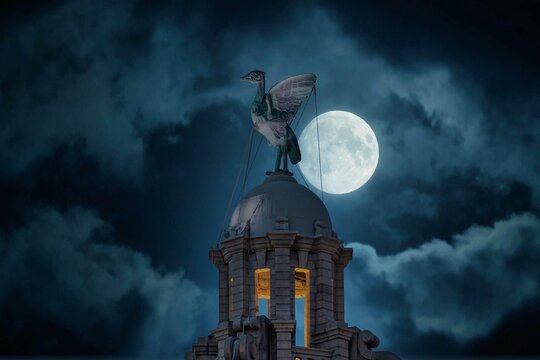 Liverpool waterfront at night 