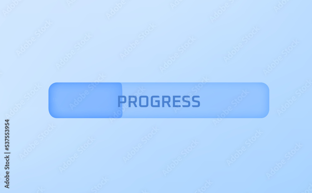 Poster Progress bar. Loading data on site. 3d vector illustration

