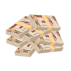 Mexican peso Vector Illustration. Mexico money set bundle banknotes. Paper money 100 MXN. Flat style. Isolated on white background. Simple minimal design.