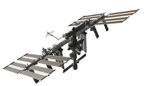 International Space Station. 3D rendering. Elements of this image furnished by NASA .