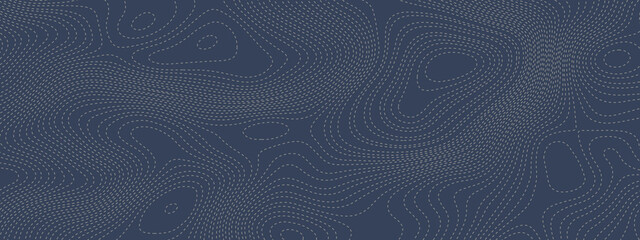 Black and white wavy abstract topographic map contour, lines Pattern background. Topographic map and landscape terrain texture grid. Wavy banner and color geometric form. Vector illustration.