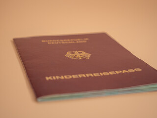 German children's passport. Passport of a German citizen.