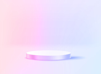 Empty studio with podium. Vector 3d illustration
