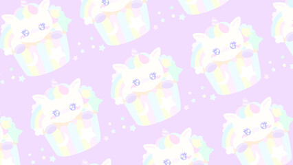 ♪Fancy unicorn cupcake wallpaper♪