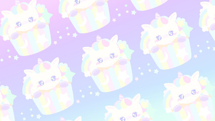 ♡Fancy unicorn cupcake wallpaper♡