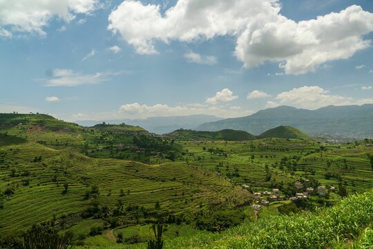 Scenic shot of the countryside in the city of Ibb, Yemen