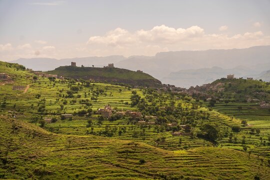 Scenic shot of the countryside in the city of Ibb, Yemen