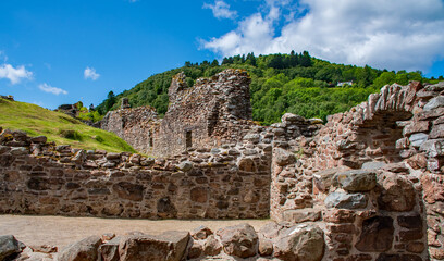 Historic Castles of Scotland - mystical and mighty - witnesses of a great past Urquhart Castle is a ruined castle on Loch Ness. United Kingdom