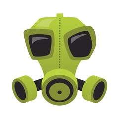 Green respirator - creative, modern cartoon style object