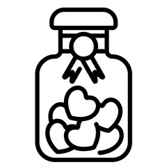 heart glass jar  icon