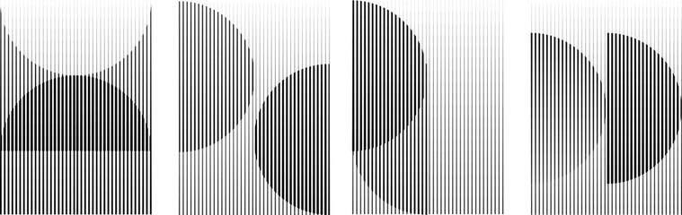 Art composition with lines .Modern art design .Design elements set .Transition speed lines .Bauhaus art style .Geometric shape. Wall art .