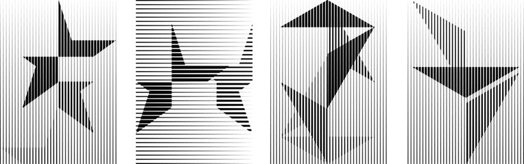 Art composition with lines .Modern art design .Design elements set .Transition speed lines .Bauhaus art style .Geometric shape. Wall art .