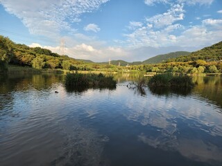 lake and mountains