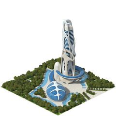 3D Game Architecture of a Futuristic City