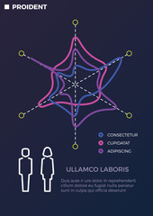 Infographic flyer with polar diagram. Presentation data brochure