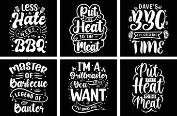  Barbeque T shirt design bundle. Barbeque Vector Graphics. Barbeque Grill Typography. BBQ SVG Bundle