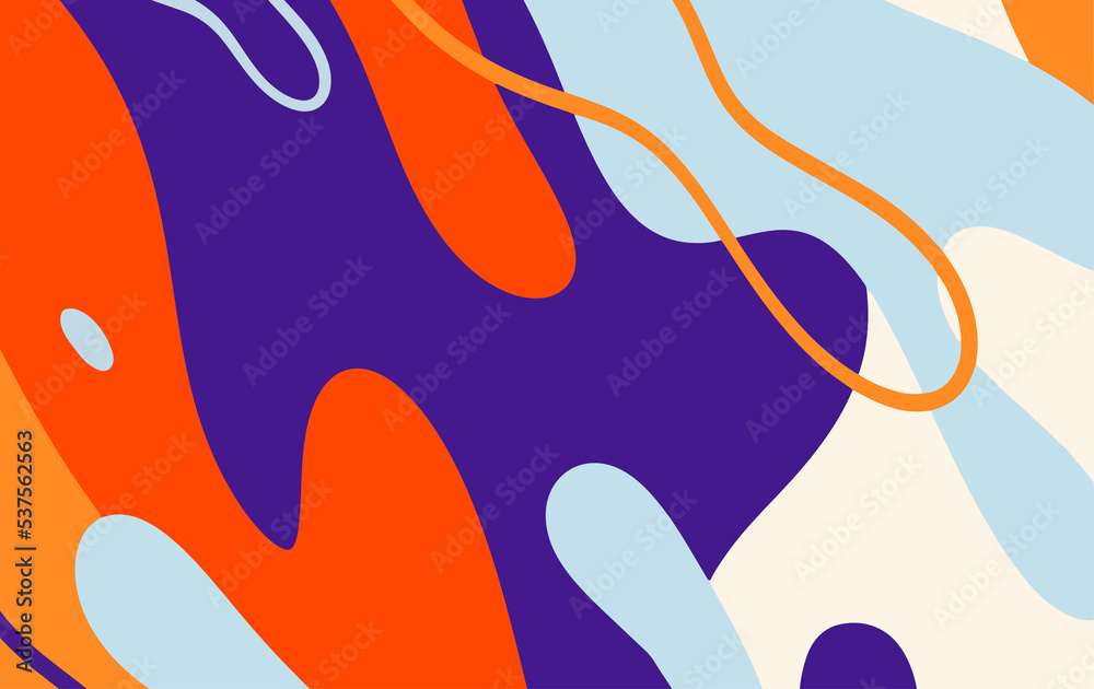 Aufkleber Abstract fluid background pattern in colorful shape design. Modern retro design style for poster, flyer, wallpaper and copy space