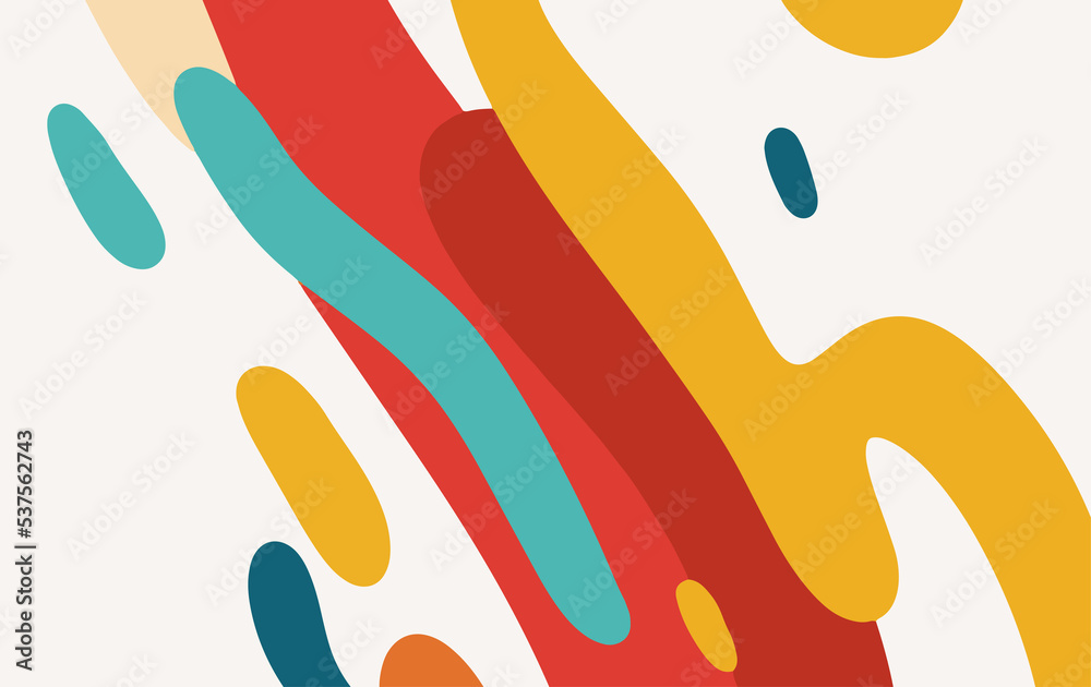 Fototapete abstract fluid background pattern in colorful shape design. modern retro design style for poster, fl
