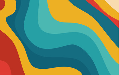 Abstract fluid background pattern in colorful shape design. Modern retro design style for poster, flyer, wallpaper and copy space