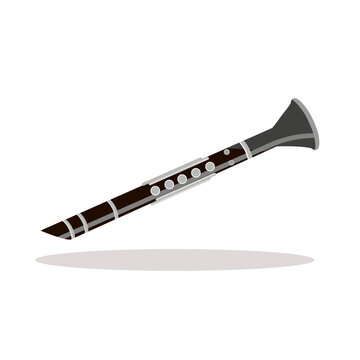 Art illustration icon logo music tools design concept symbol of clarinet