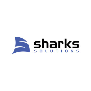 Abstract Simple Sharks Solutions Logo Design Templat