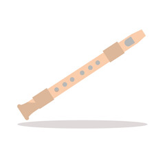 Art illustration icon logo music tools design concept symbol of flute
