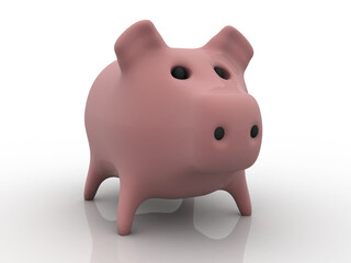 3d rendering Pig Coin bank