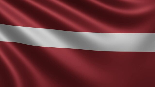 Latvian flag fluttering in the wind close-up, the national flag of Latvia is fluttering in 3d, the flag of Latvia is in 4k resolution, the flag of Latvia is fluttering close-up 3d. High quality 4k