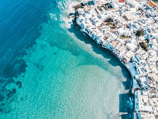 Aerial view of Mykonos, Greece - obrazy, fototapety, plakaty