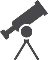 Telescope black icon. Astronomy science research symbol