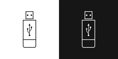 USB flash drive line icon. Thumb drive sign, data storage device, vector eps 10