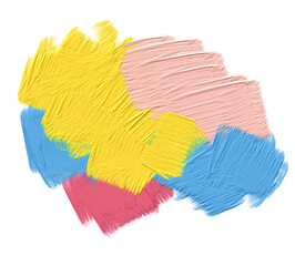 Oil color texture, oil painting isolated on white background.