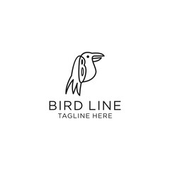 Bird line logo icon vector image