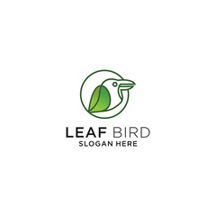 Leaf bird logo icon vector image