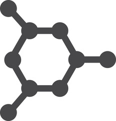 Molecular structure black icon. Chemistry research symbol
