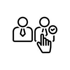 Black line icon for recommendation