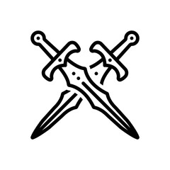Black line icon for sword